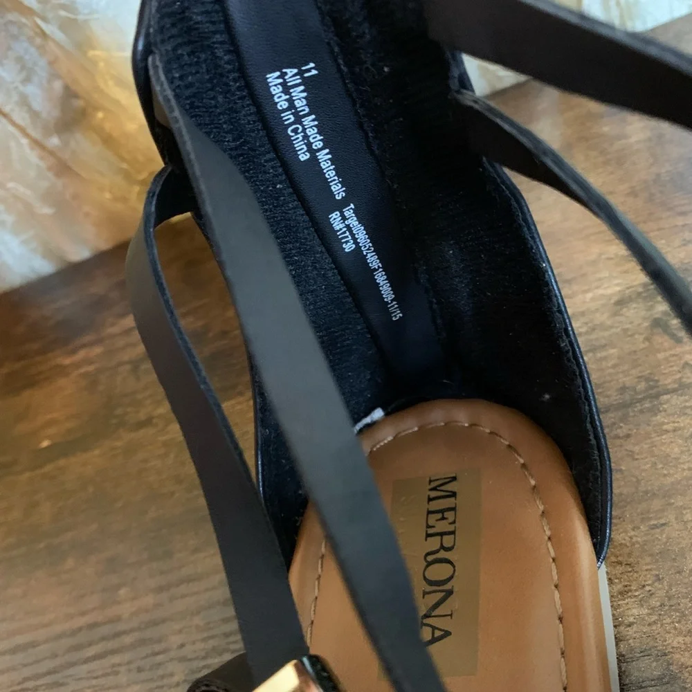 Merona Black Strappy Gladiator Embellished Sandals